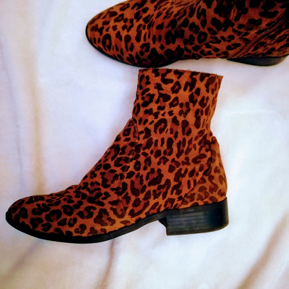 Topshop leopard sock boots